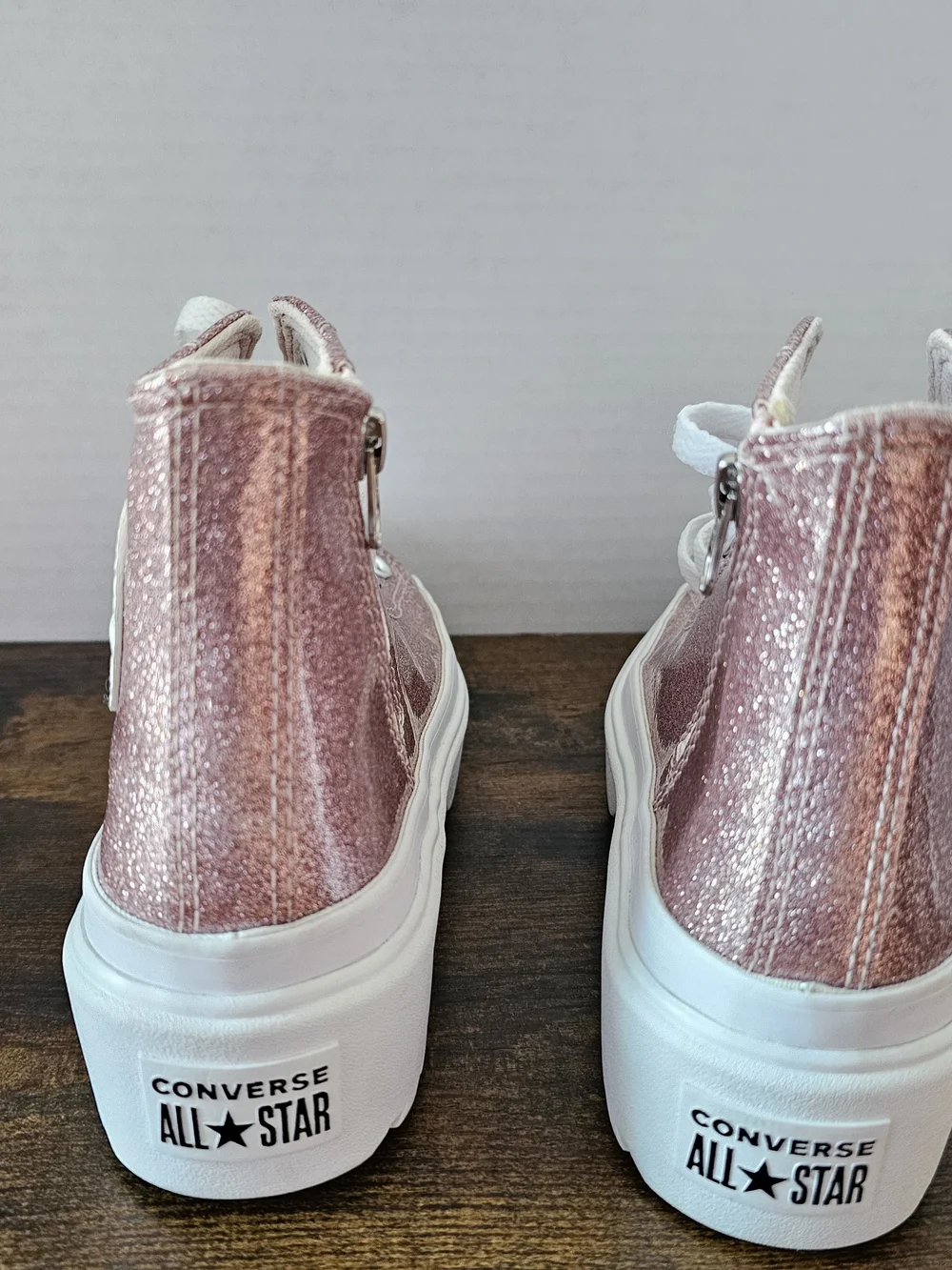 Converse Pink Glitter Platform High-Top Sneakers